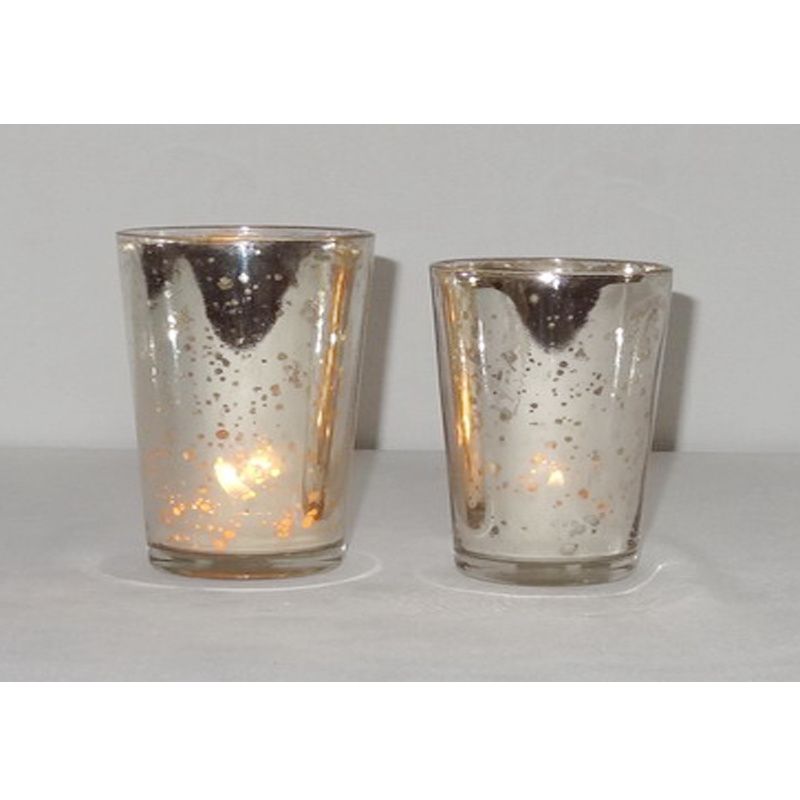 Mercury glass votive set Candle Holders Mercury Glass Tealight Candle Holder Ice Cracked Glass Bowl Candle Holder Home Decor