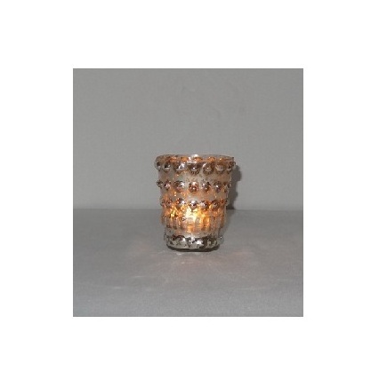 Antique glass tealight votive Tealight Candle Holder Ice Cracked Glass Bowl Candle Holder