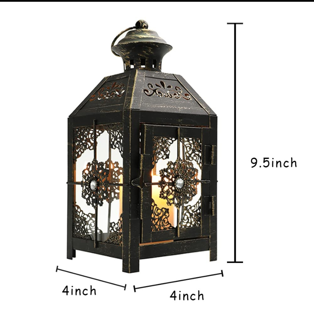 Creative Black Metal Lantern Home Decoration Handmade Powder Cot Lantern Exclusive Design Lighting