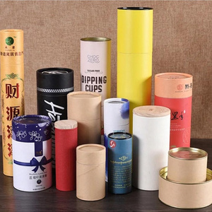 Food Grade Printed 30cm Cylinder Packaging Box Custom Rigid Logo Coffee Tea Cardboard Round Craft Paper Tubes