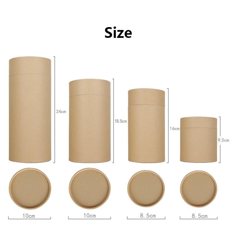 Food Grade Printed 30cm Cylinder Packaging Box Custom Rigid Logo Coffee Tea Cardboard Round Craft Paper Tubes