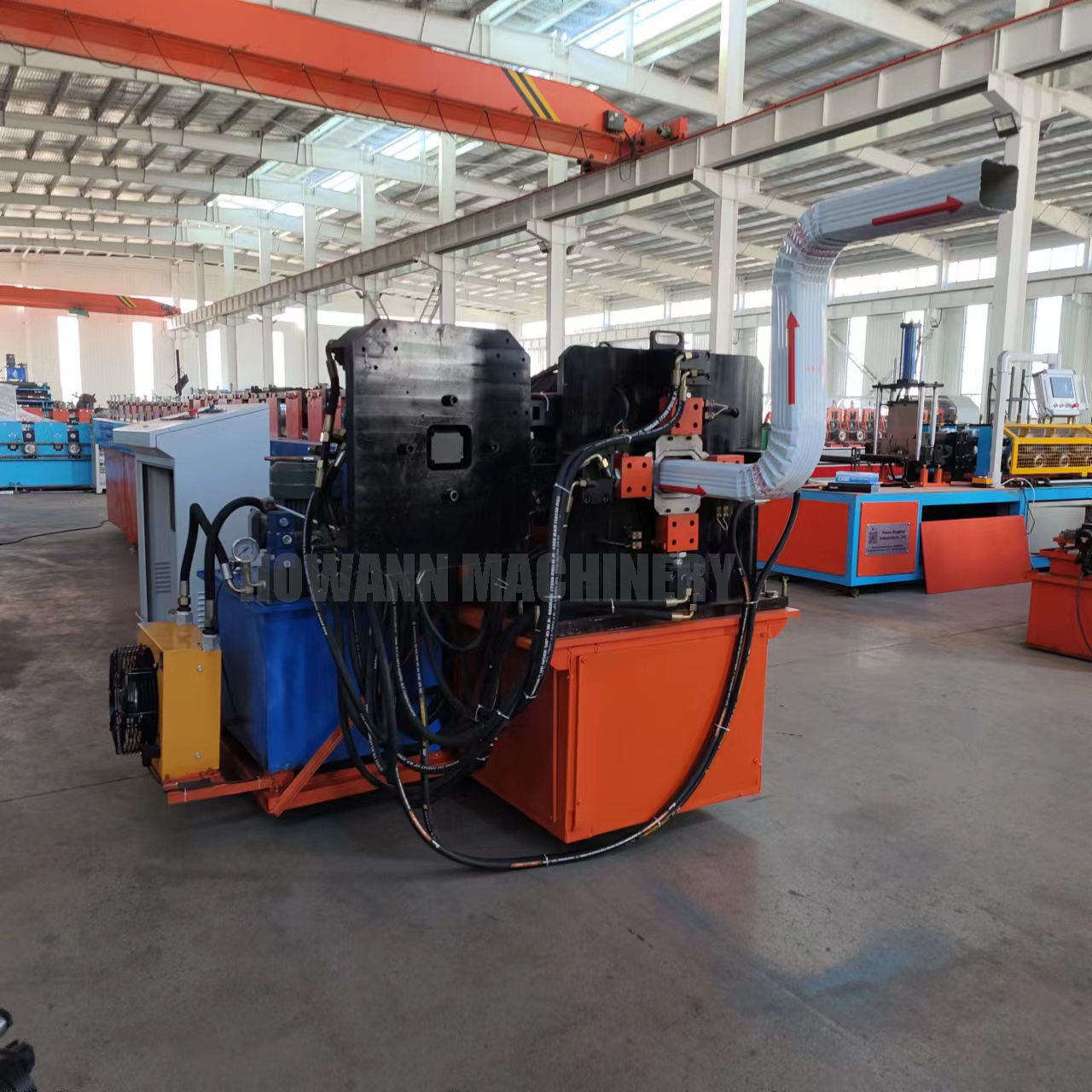 Factory Customized Downpipe Aluminium Gutter Automatic Profile Roll Forming Machine Downspout Steel Square Tube Making Machine