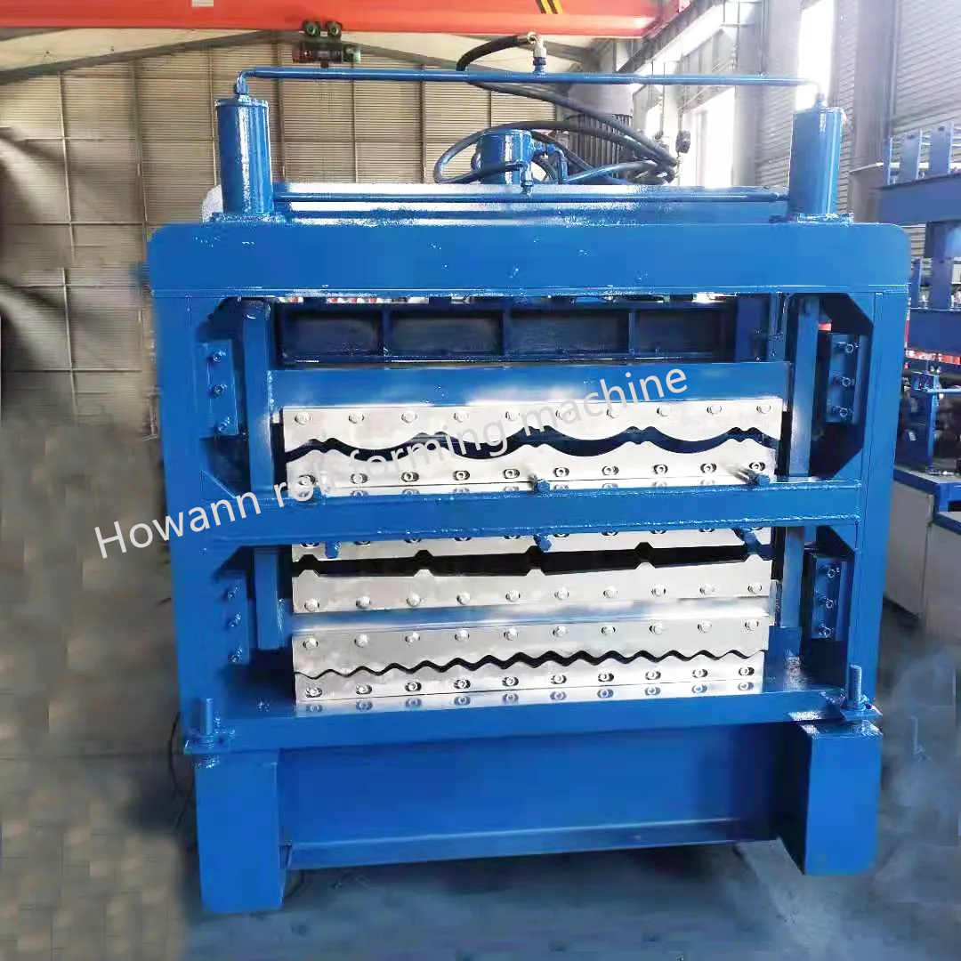 Three Layer Metal Corrugated Iron IBR Trapezoidal Roofing Panel Roof Sheet Tile Making Machinery Cold Roll Forming Machine