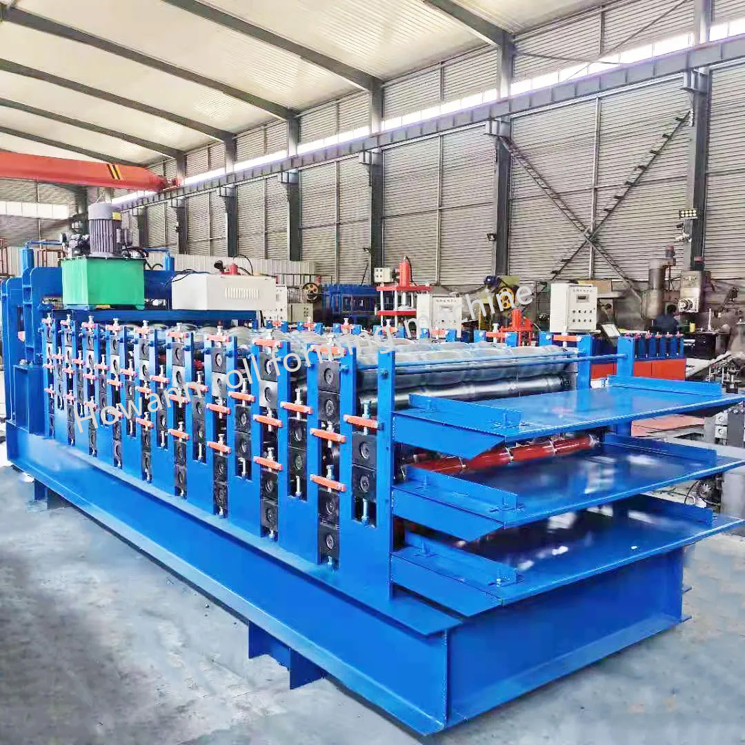 Three Layer Metal Corrugated Iron IBR Trapezoidal Roofing Panel Roof Sheet Tile Making Machinery Cold Roll Forming Machine