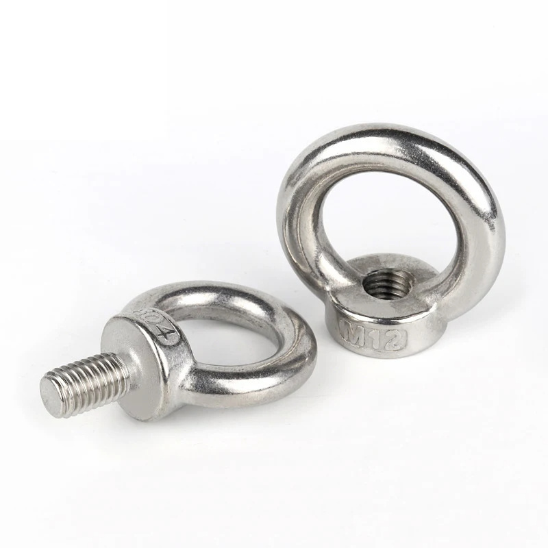 Eye Bolt 304 Stainless Steel Marine Lifting Eye Screws Ring Loop Hole for Cable Rope Eyebolt Stainless Steel Eye Bolt Lifting Ey