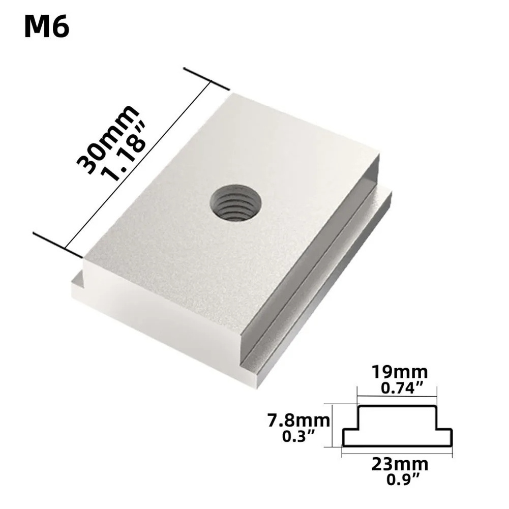 T-track Slider For Woodworking Tool Milling Table M6/M8 T-Track Slider Aluminum Alloy T Slot Nut Replacement Spare Parts