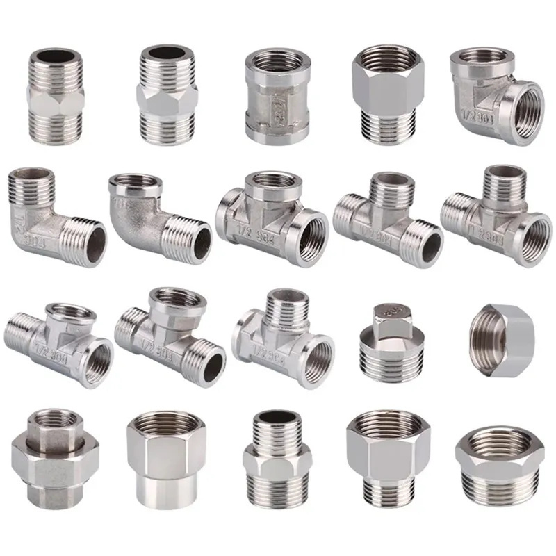 Female Male Thread Tee Type Reducing Stainless Steel Elbow Butt Joint Adapter Adapter Coupler Plumbing Fittings