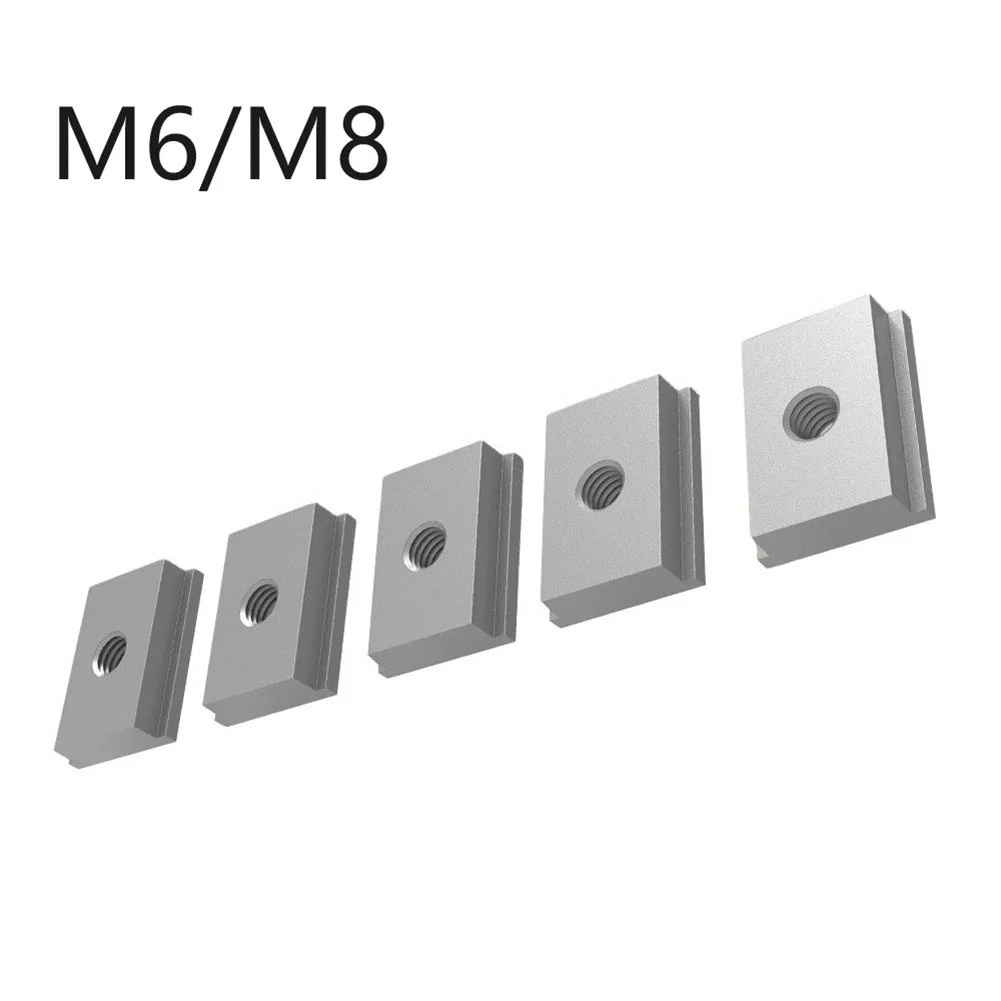 T-track Slider For Woodworking Tool Milling Table M6/M8 T-Track Slider Aluminum Alloy T Slot Nut Replacement Spare Parts