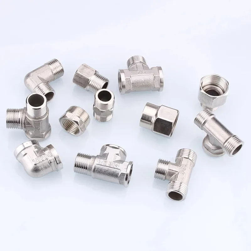 Female Male Thread Tee Type Reducing Stainless Steel Elbow Butt Joint Adapter Adapter Coupler Plumbing Fittings