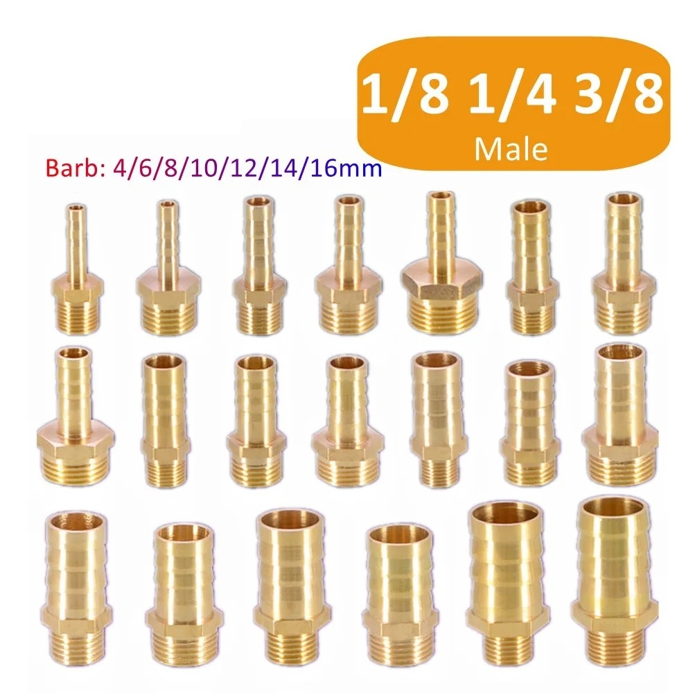 Brass pipe fitting 6/8/10/12/14/16mm Hose Barbs tail 1/8