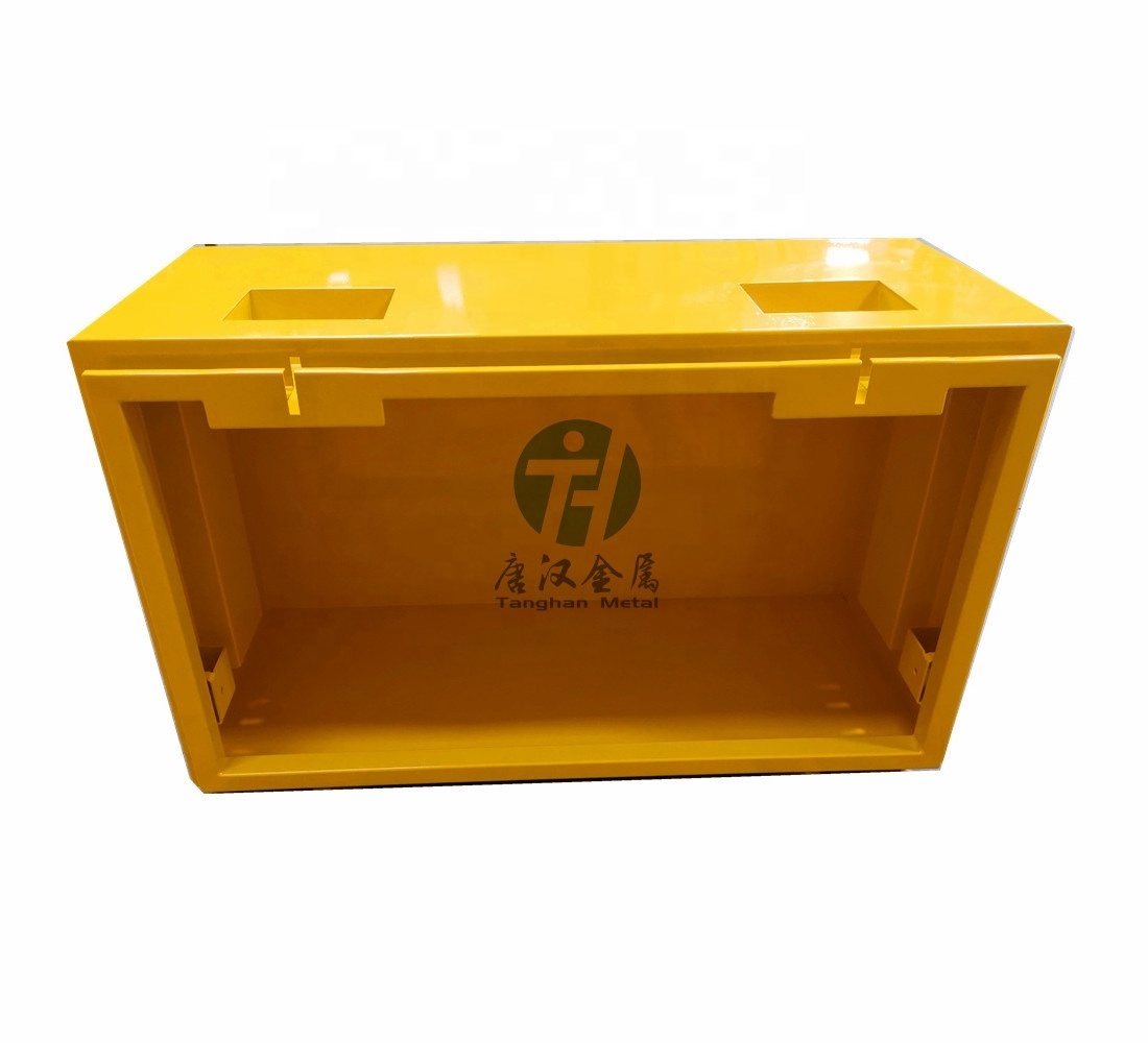 safe yellow Steel Heavy Duty Job Site Tool Box with wheels for whole sale