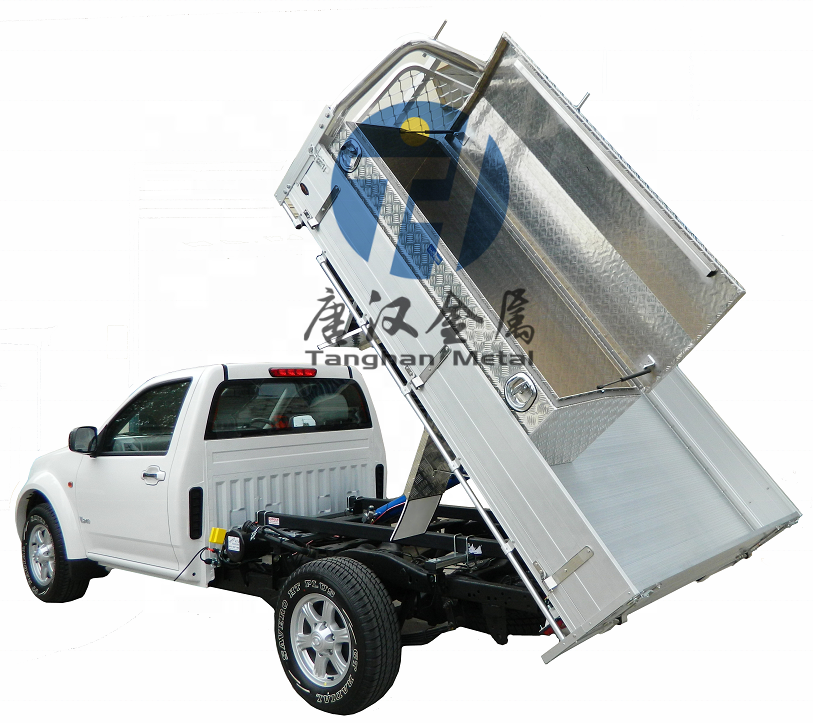 custom flat alloy and checker plate board ute tray aluminum and canopy for Hilux/Ford ranger/BT50