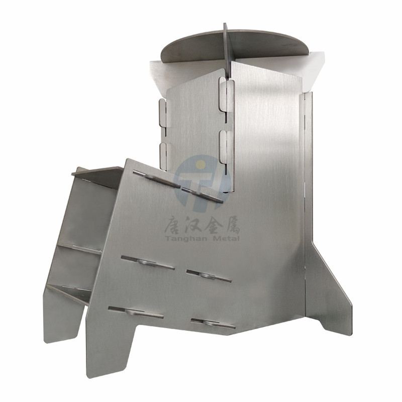 dismountable metal sheet fabricated stainless steel camping wooden stove