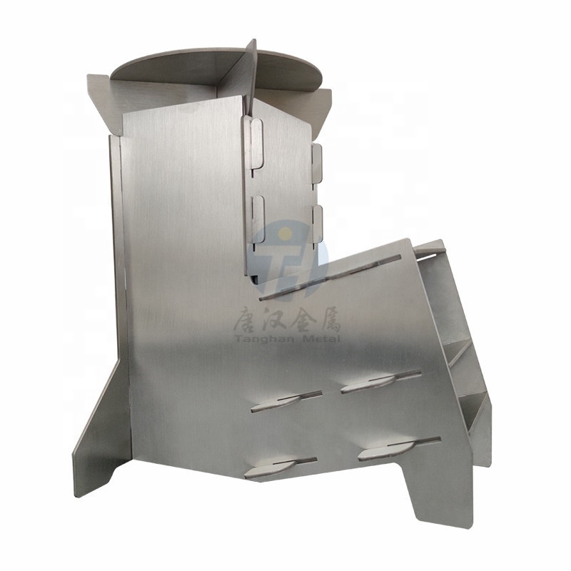 dismountable metal sheet fabricated stainless steel camping wooden stove