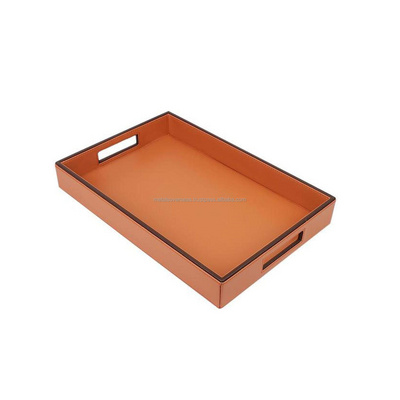 agate  Valet Tray for Men - Nightstand Organizer EDC Tray for Wallet and Keys - Dresser Leather Catchall Dump Key Tray Bedside T