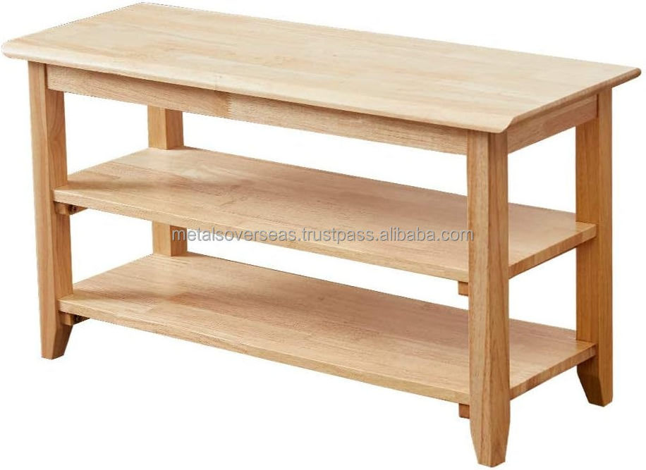 bulk supplier Wood Shoe Bench Heavy Duty Shoe Rack Bench Shoe Organizer Shelf Ideal for Entryway Living Room Holds