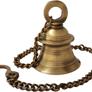 bulk supplier Brass Hanging Bell with Chain Brass Hanging Bell Ghanti Home Decor  Door Decor  Pooja Accessories