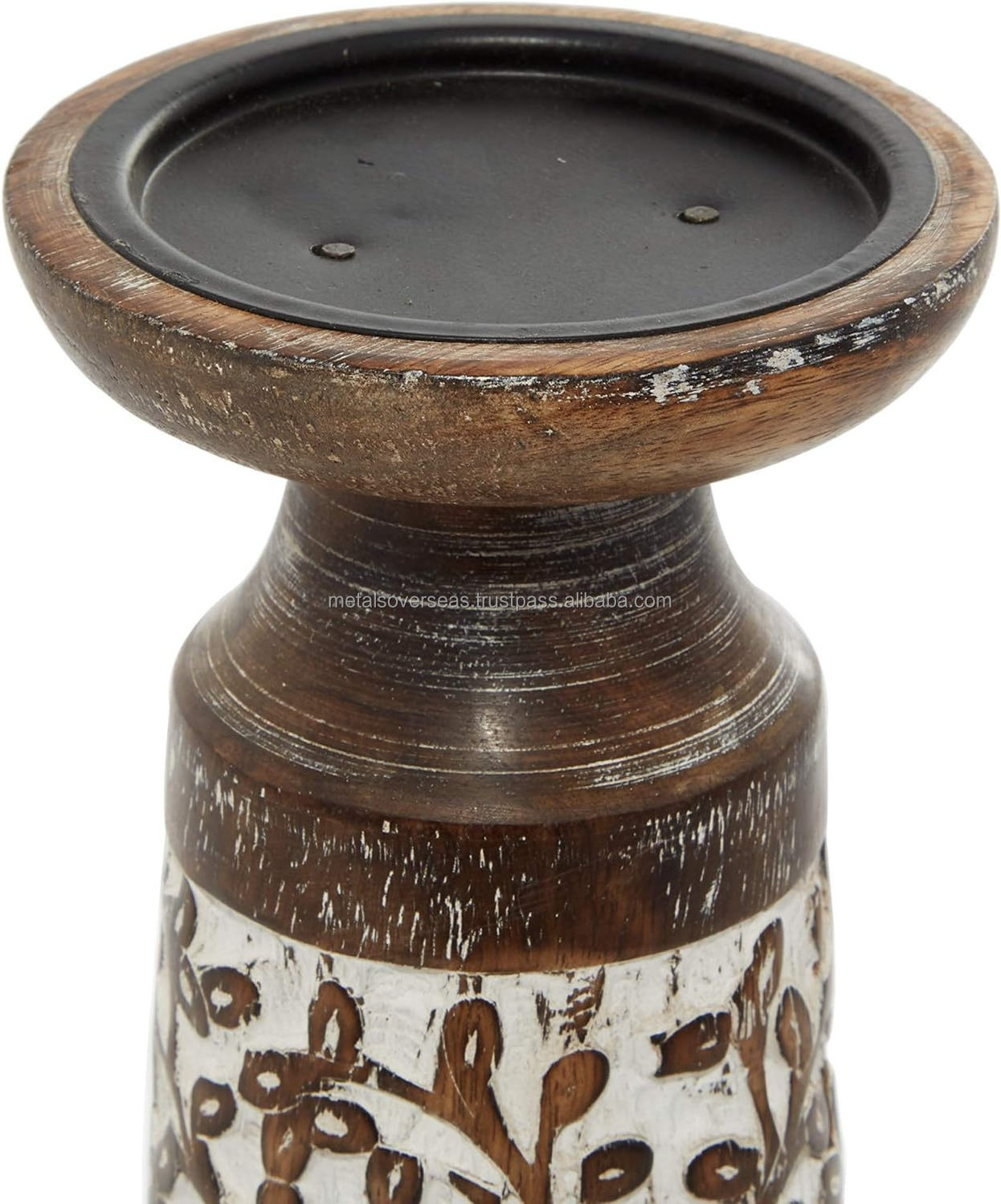 bulk supplier Mango Wood Candle Holder Set of 3 Brown Pillar Style Distressed Shaped Light S/3 Finished Traditional