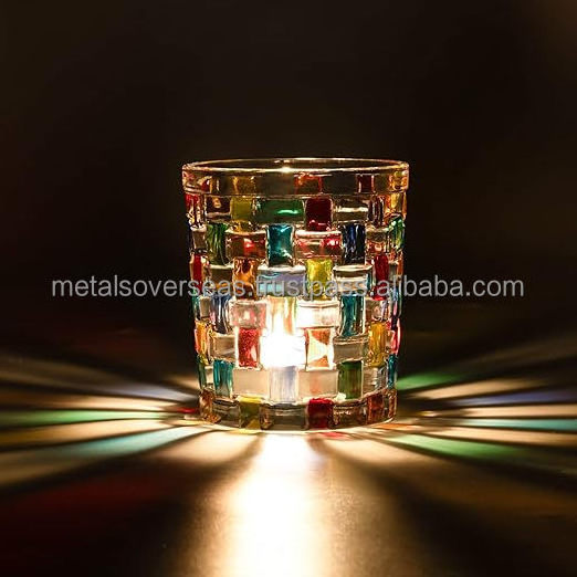 bulk supplier Glass 6 Pcs Gold for Table Centerpieces Mercury Glass Candle Holder for Pillar