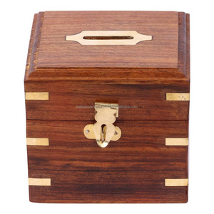 Hot sale Coin Bank Money Saving Box Banks for Kids & Adults Wood Vacation Piggy Bank1 by Metal Overseas