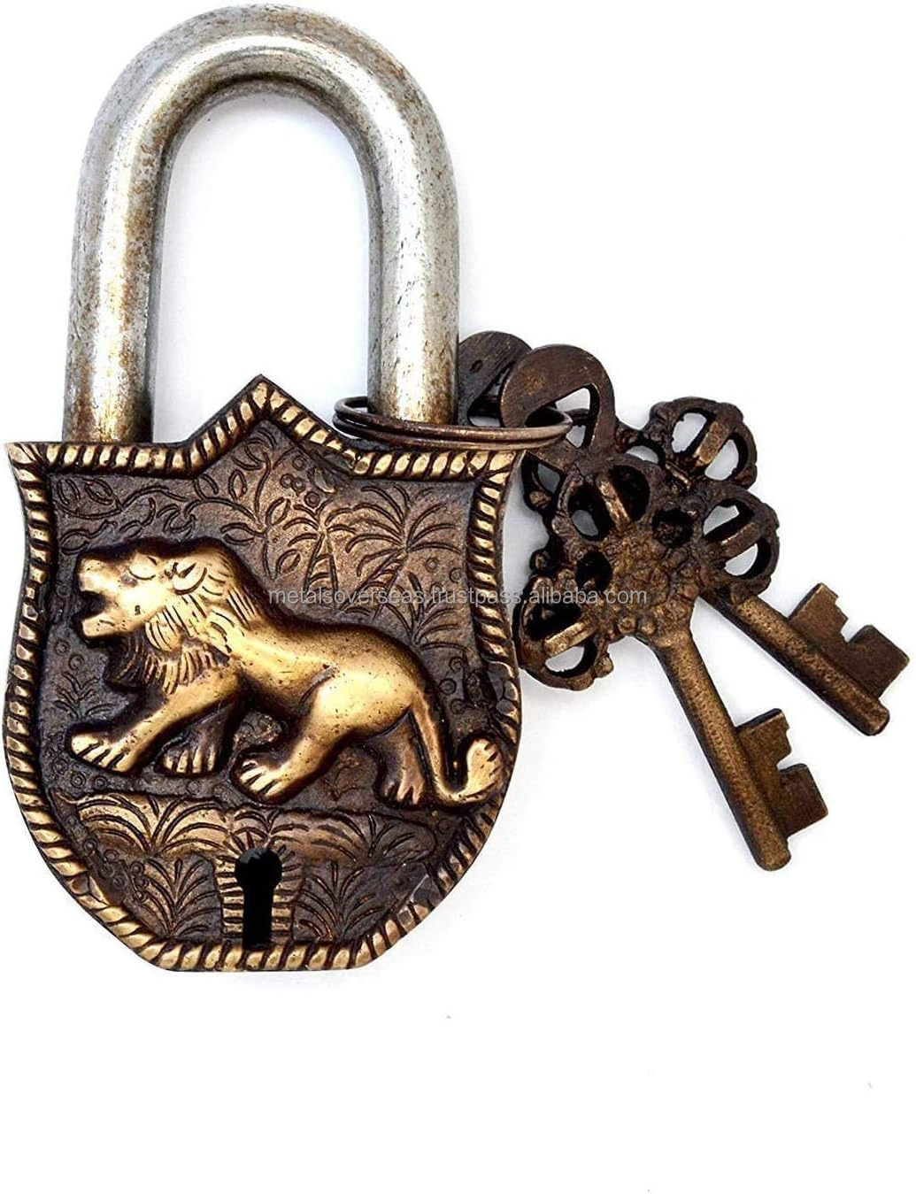 Solid Brass Padlock  Lock with Keys Working Functional  Made Tiger Black India made by Metal Overseas