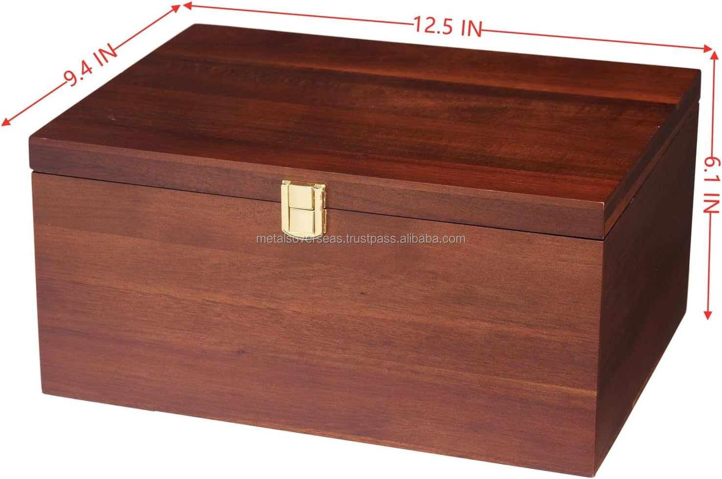 Large Wooden Storage Box Box with Lid for Home Decor Ideal for Keepsakes Trinkets Jewelry 12.5x9.4x6.1 IN