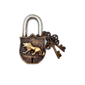 Solid Brass Padlock  Lock with Keys Working Functional  Made Tiger Black India made by Metal Overseas