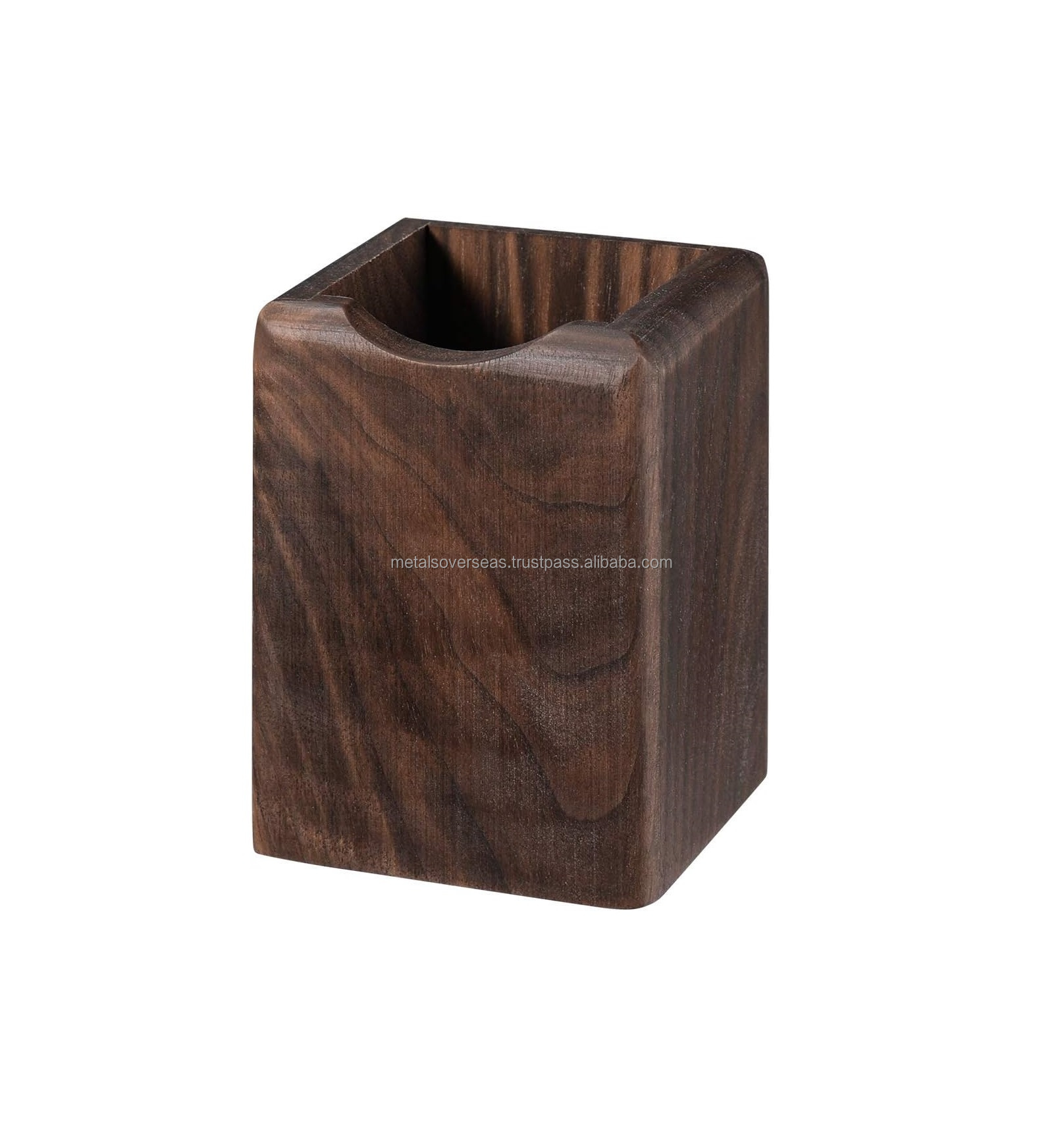 Wooden Pen Box Multiple-Use Desk Organizer Eco Natural Wood Storage Box (Black Walnut)