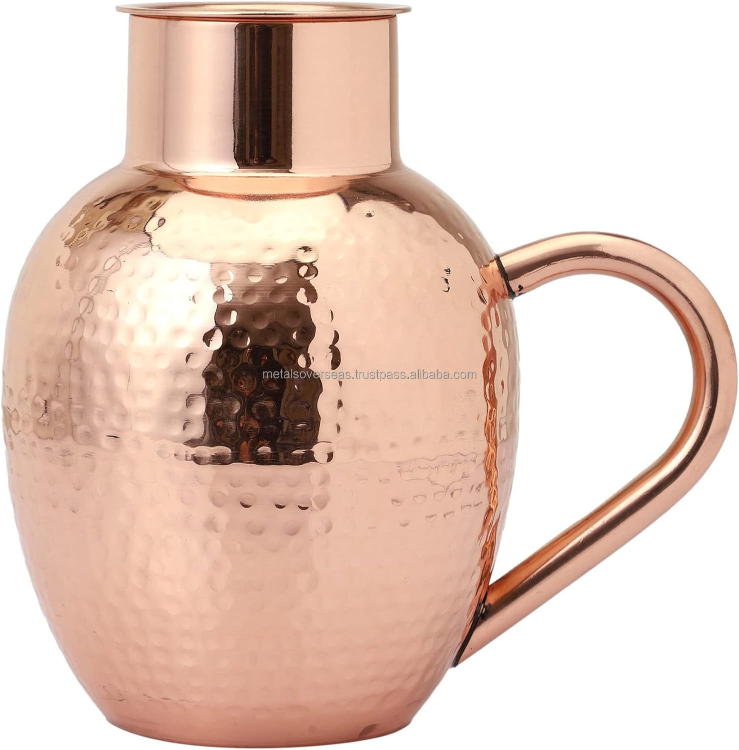 Copper Pitcher With bowl Pure HEAVY GAUGE Copper Handcrafted Hammered Jug Capacity 50.7 US Fl Oz (1.5 Lt.)