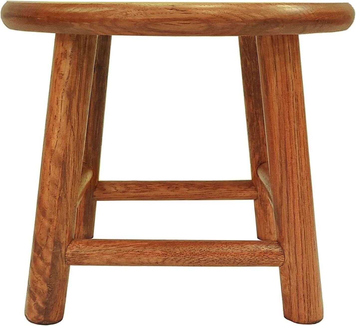 Kids Milking USA Grown Oak Plant Stand Handcrafted Solid Low Round Step Wooden for Kids Small Short Stool