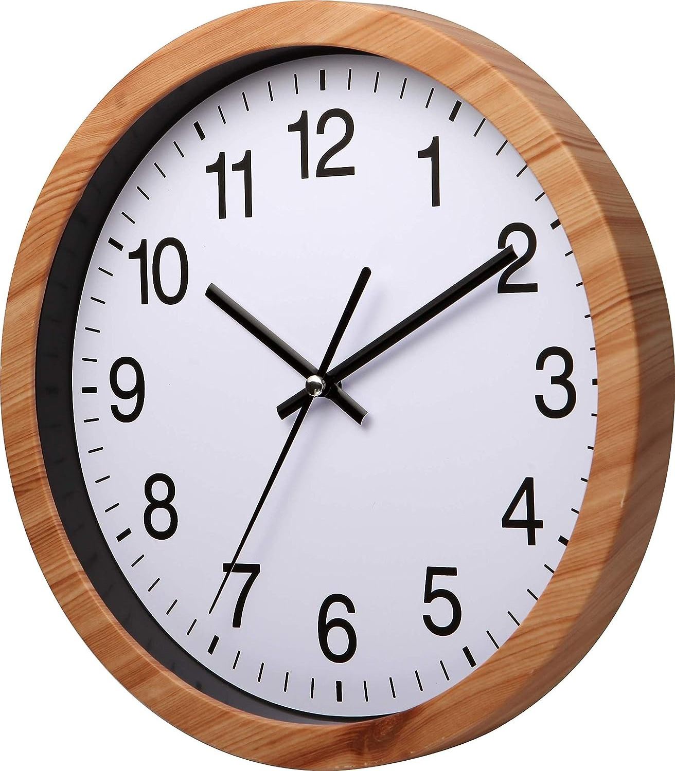 Bulk supplier Wooden Round Wall Clock Silent & Non Ticking Retro Wood grain frame design white dial