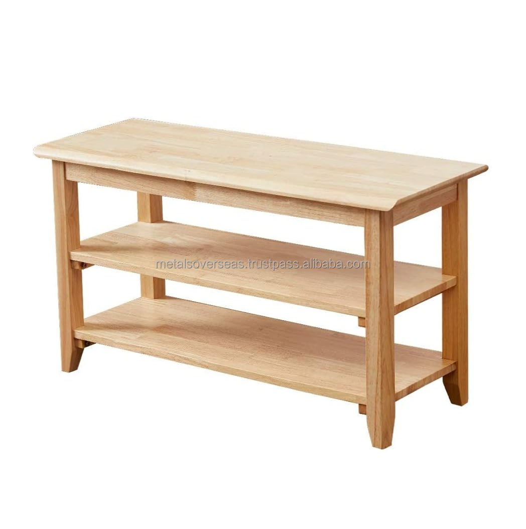 bulk supplier Wood Shoe Bench Heavy Duty Shoe Rack Bench Shoe Organizer Shelf Ideal for Entryway Living Room Holds