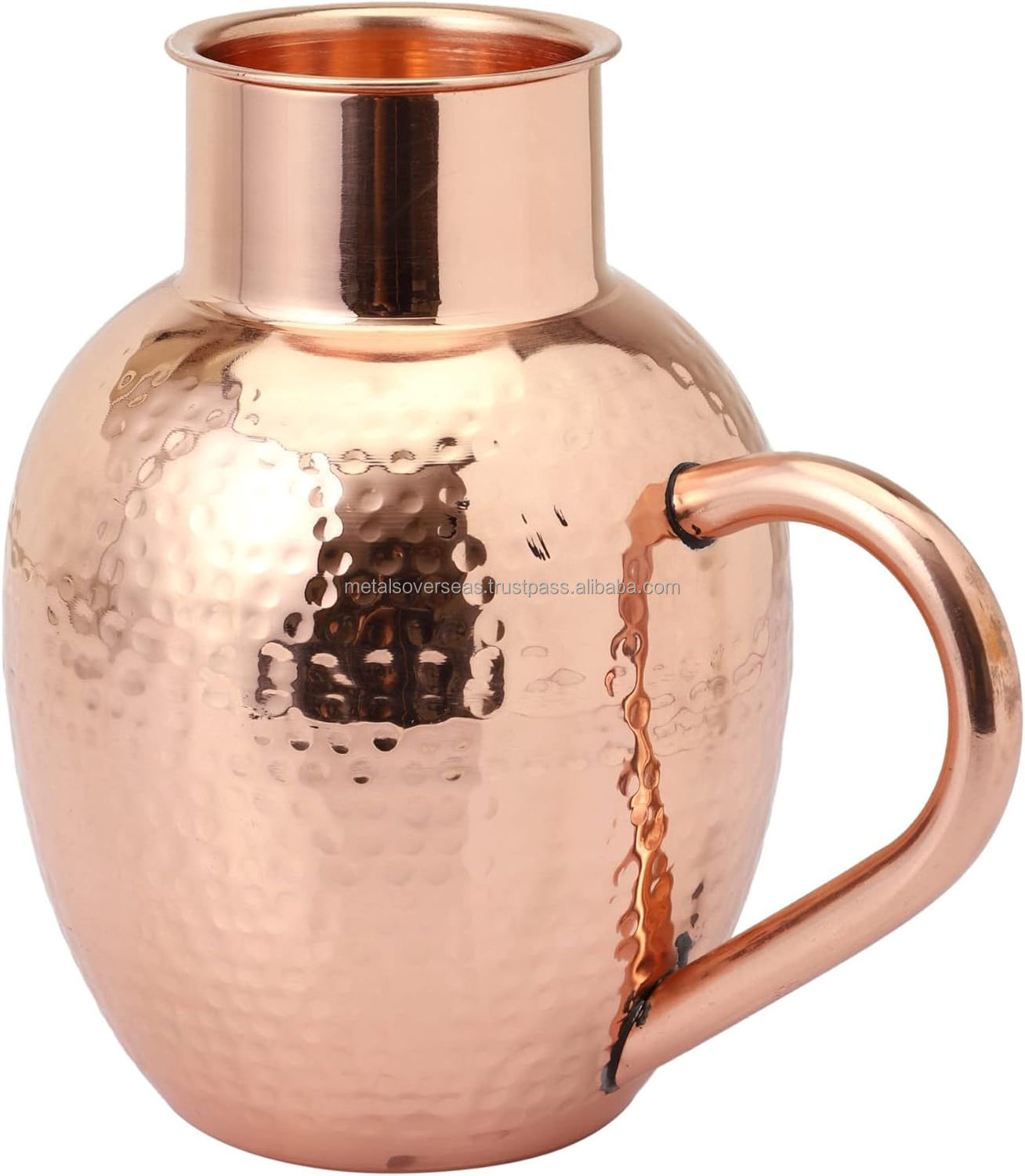 Copper Pitcher With bowl Pure HEAVY GAUGE Copper Handcrafted Hammered Jug Capacity 50.7 US Fl Oz (1.5 Lt.)