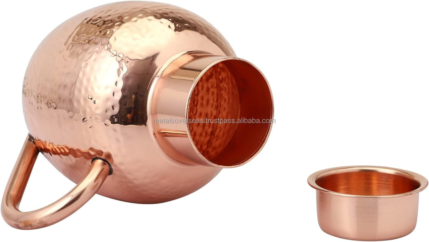 Copper Pitcher With bowl Pure HEAVY GAUGE Copper Handcrafted Hammered Jug Capacity 50.7 US Fl Oz (1.5 Lt.)