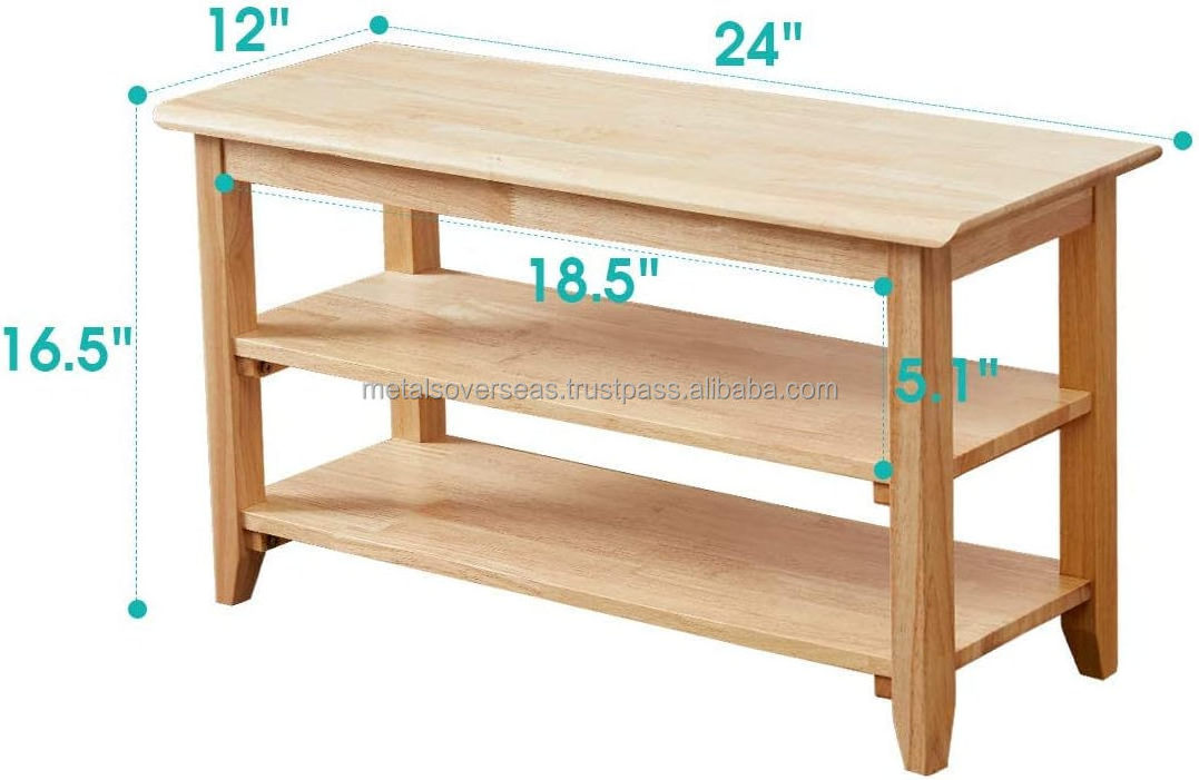 bulk supplier Wood Shoe Bench Heavy Duty Shoe Rack Bench Shoe Organizer Shelf Ideal for Entryway Living Room Holds