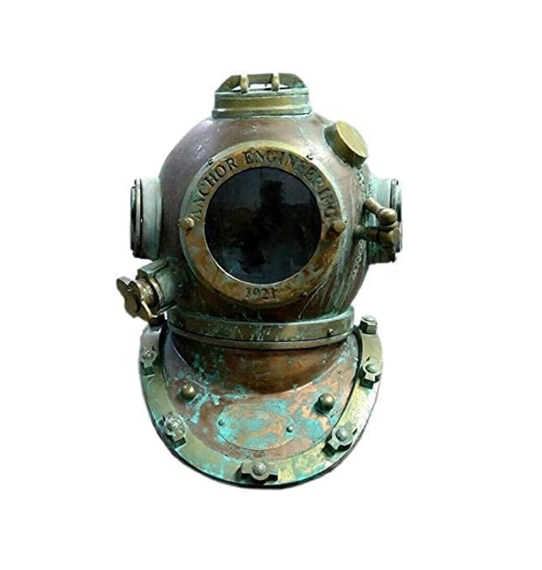 Vintage Rare Antique Diving Helmet  Mark V Divers Diving Heavy Helmet  deep Sea Divers Anchor Engineering Helmet Rustic