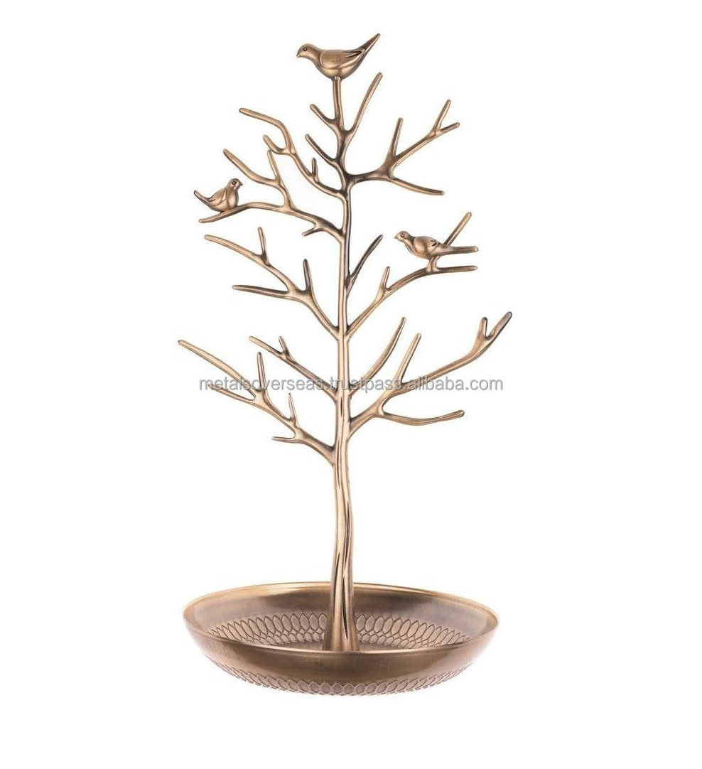 wholesale price Silver Birds Tree Jewelry Stand Display Earring Necklace Holder Organizer Rack Tower