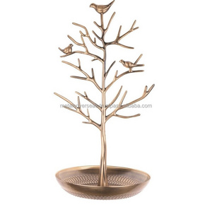 wholesale price Silver Birds Tree Jewelry Stand Display Earring Necklace Holder Organizer Rack Tower