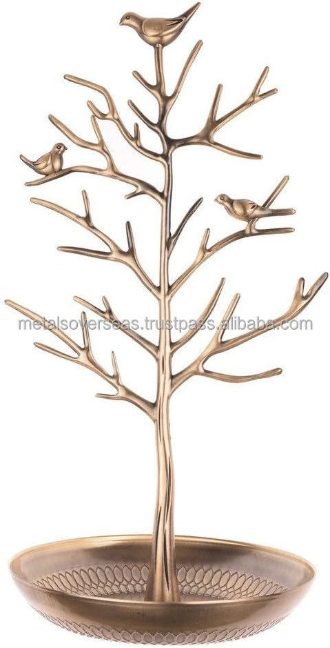 wholesale price Silver Birds Tree Jewelry Stand Display Earring Necklace Holder Organizer Rack Tower