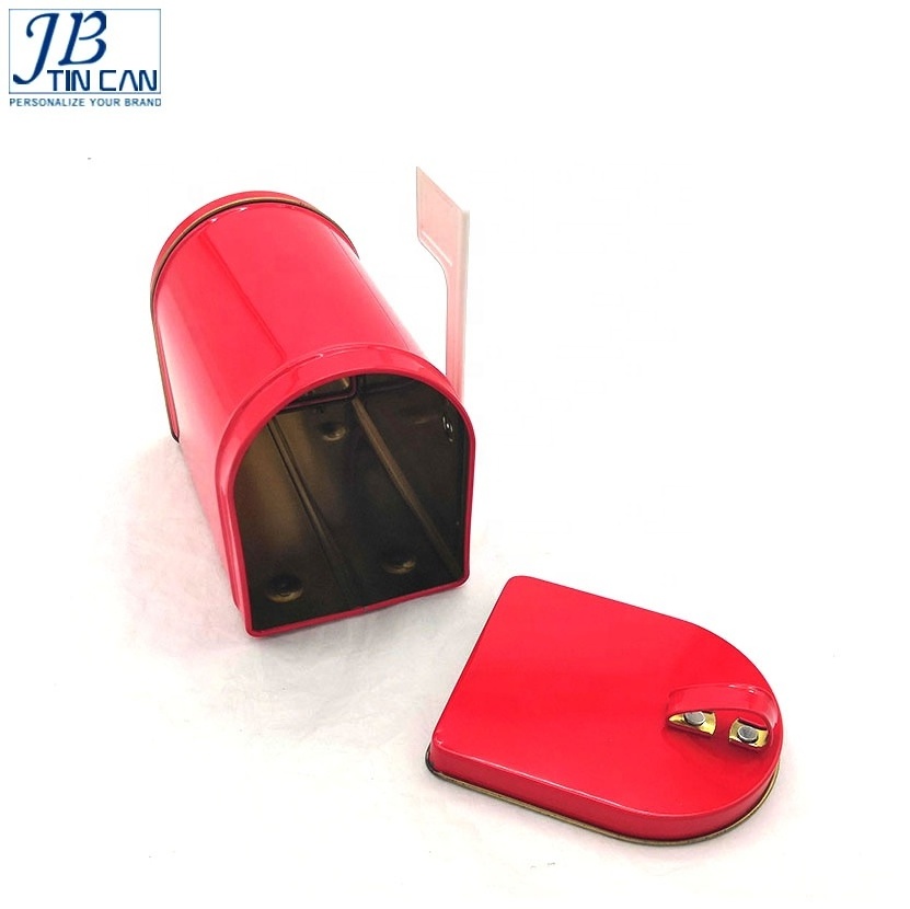 Promotional metal decorative mailbox shaped gift tin box for letter