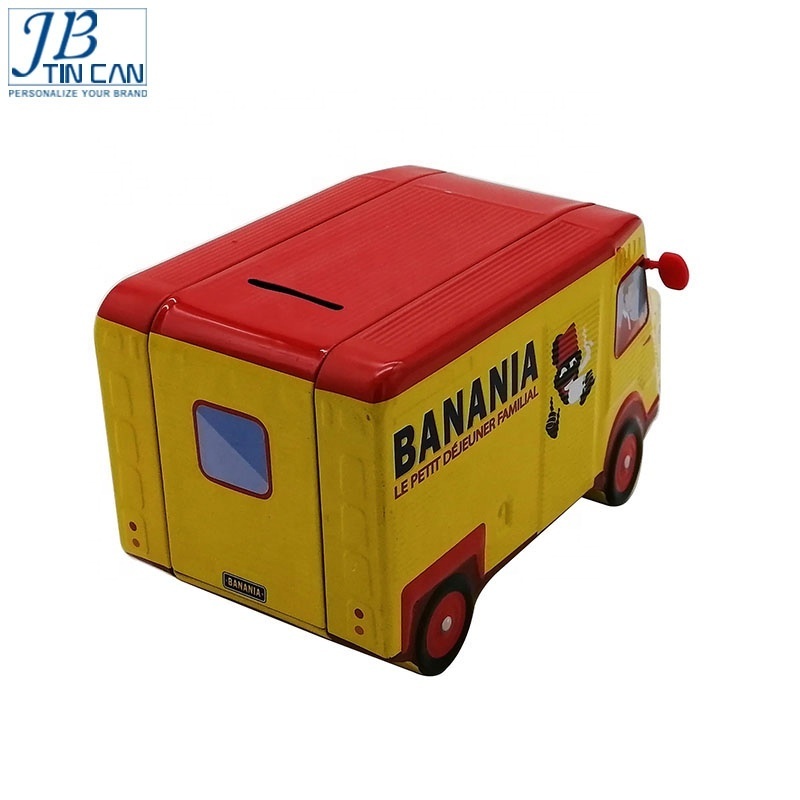 Wholesale car shaped money coin saving bank tin box saving money metal tin can