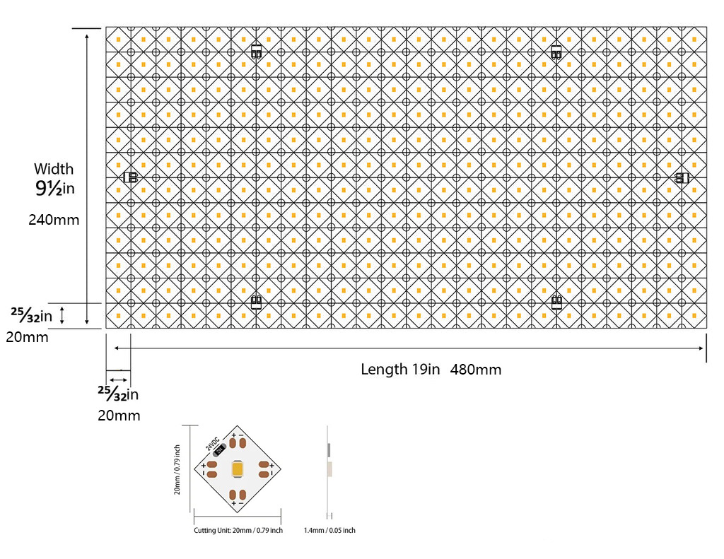 Flexible Single Color LED Cuttable 288 LEDs/m DC24V SMD 2835 Flexible LED Sheet Light Panel For Advertising Ceiling