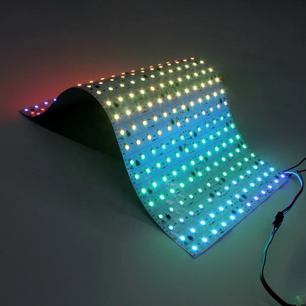 Flexible 24v Magic Dream Color RGB Addressable Cuttable 288 LEDs/m SMD 5050 Bend LED Sheet Light Panel For Screen Imagic Parrern