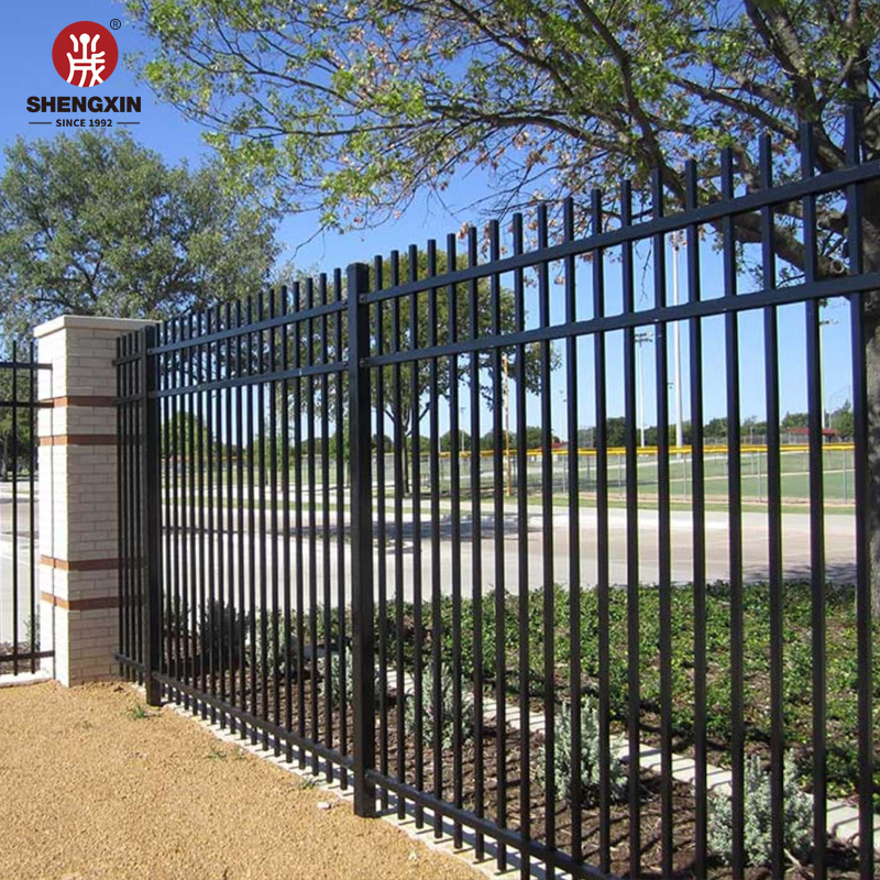 Cheap used galvanized and powder coated security metal iron fence panels and gates for sale