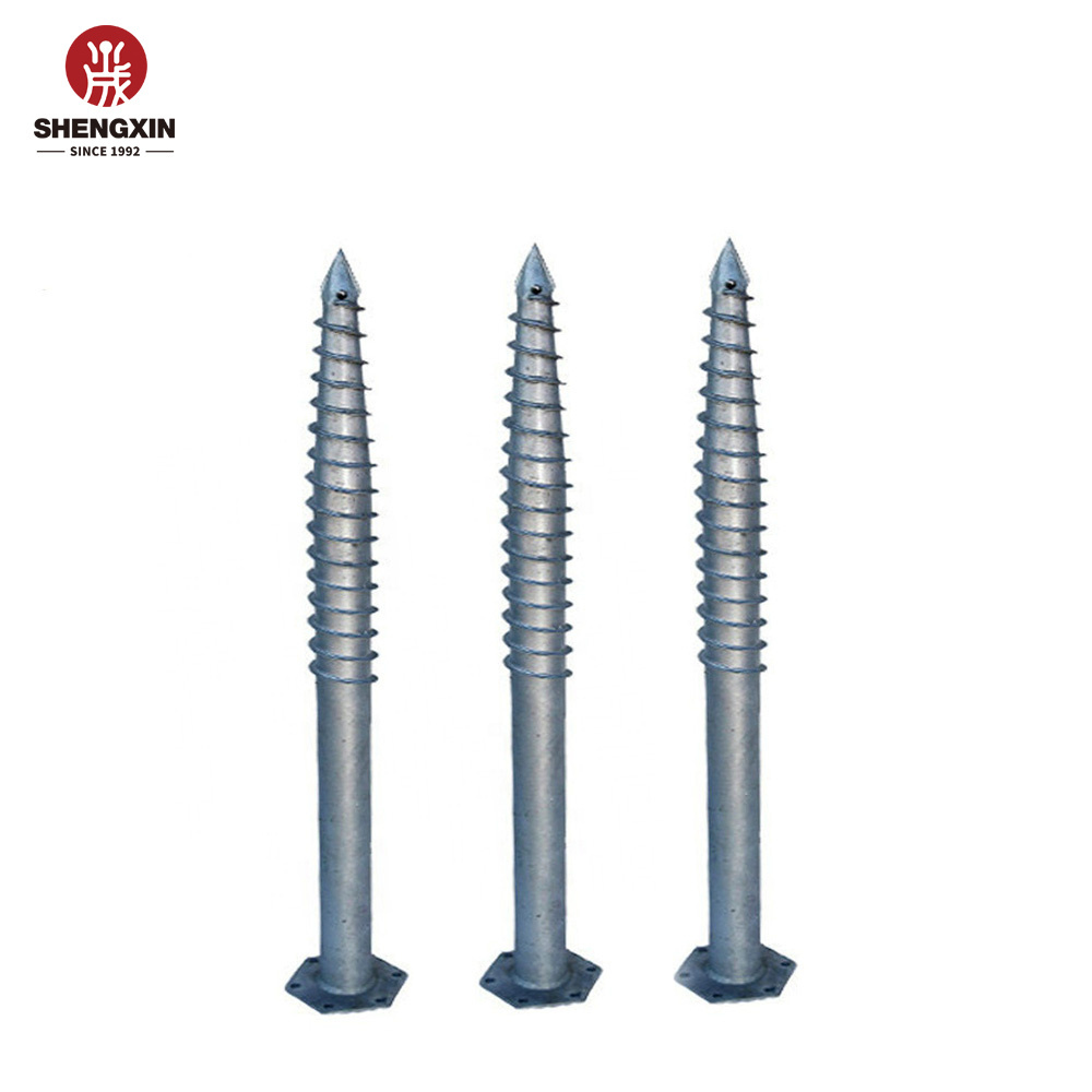 Ground Screw Pole Anchor Helical Screw Piles, Hot Dip Galvanized Ground Screw Pile