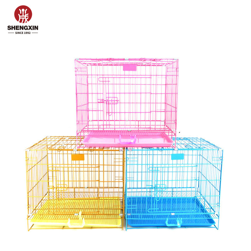 Pet Cage Durable Black Blue Pink Metal Dog Cat Cage For Small Middle And Large Size Pets