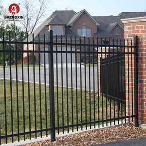 Cheap used galvanized and powder coated security metal iron fence panels and gates for sale