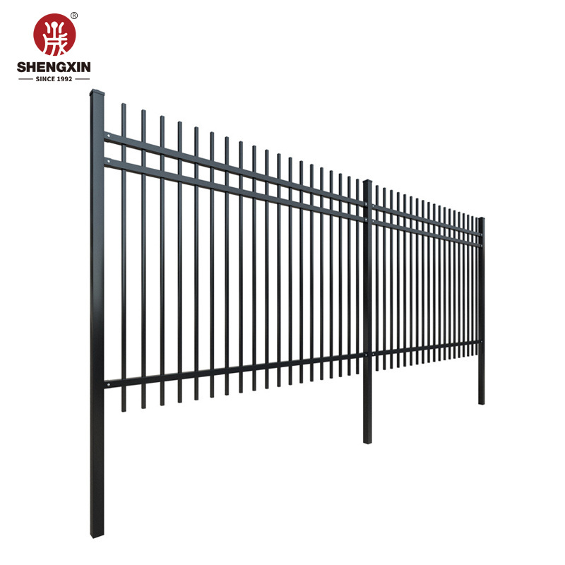 Cheap used galvanized and powder coated security metal iron fence panels and gates for sale