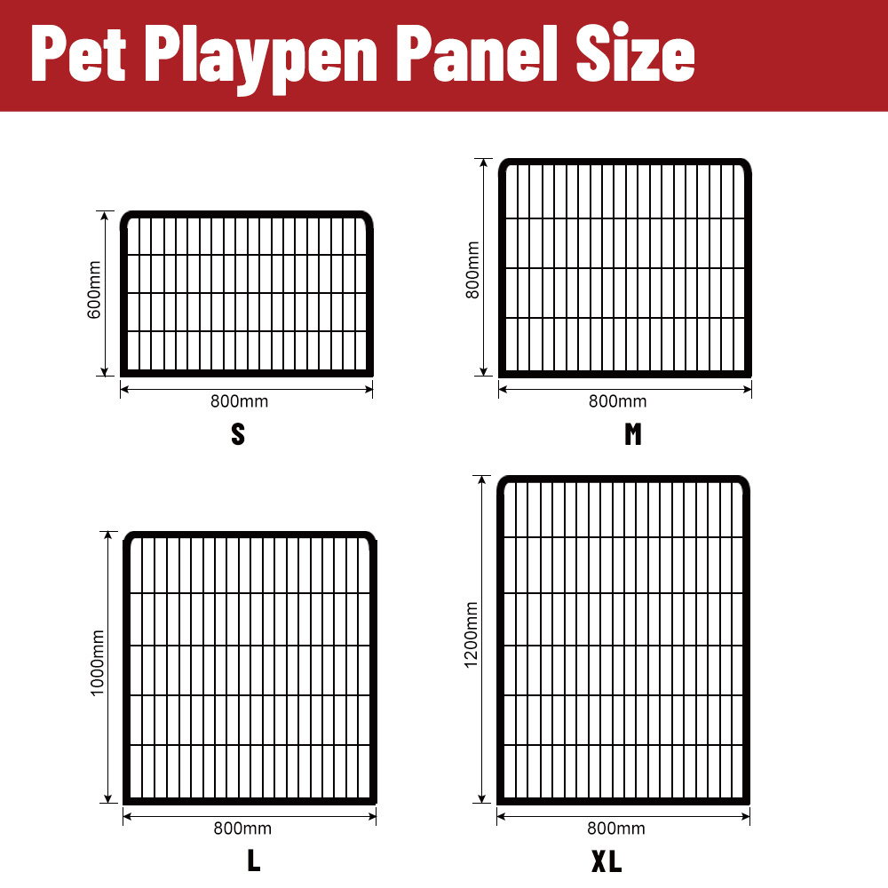 Metal Wire Outdoor Pet Playpen Portable Dog Fence 8 panels Puppy Exercise Pen