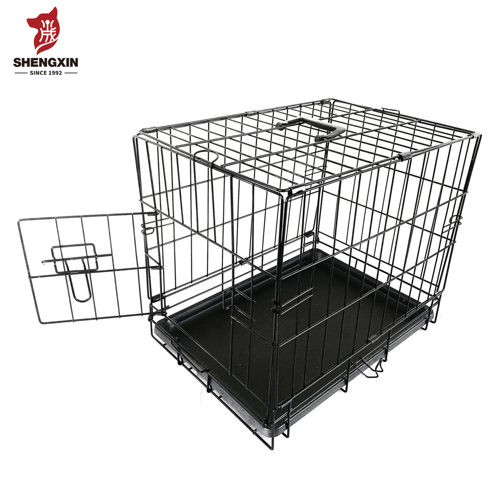 Custom Manufacturer 30 36 42 48 Inch Metal Foldable Dog Crates Cage,Metal Folding Dog Cage XXL Black Impact Dog Kennel Crate